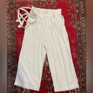 Linen wide leg pants